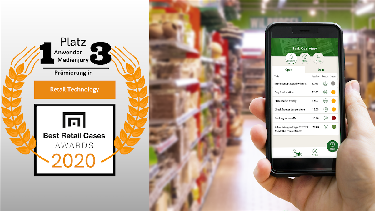 Best Retail Case MIA App Handy und Award Logo