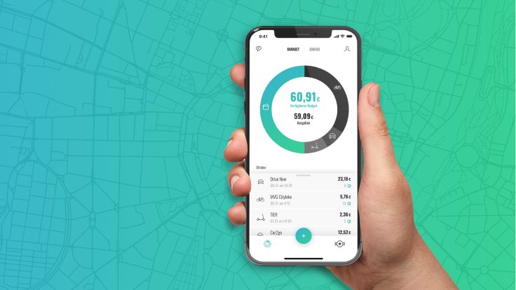 Smartphone with Moovster app open