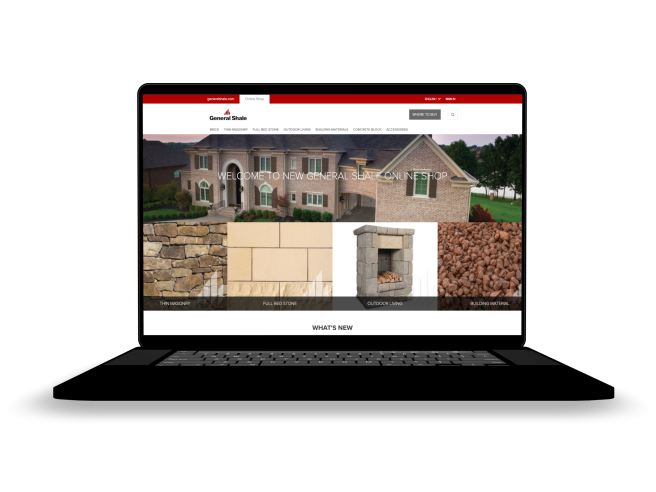 Bildschirm-Ansicht des General Shale Online Shops