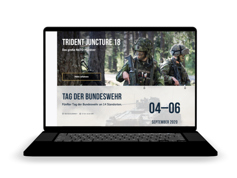 Laptop showing the website of the German Armed Force