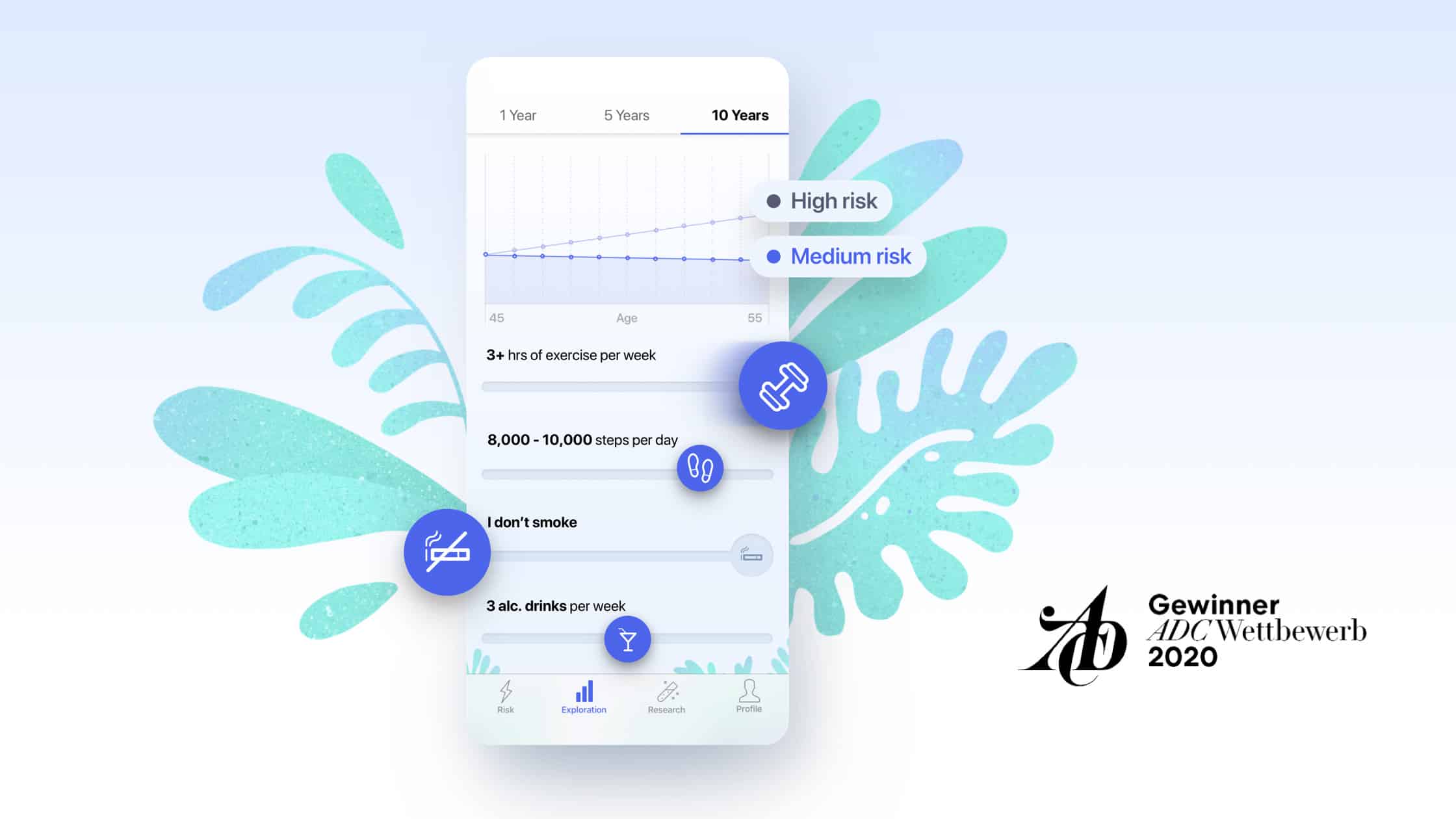 Detailed view of the app with various information