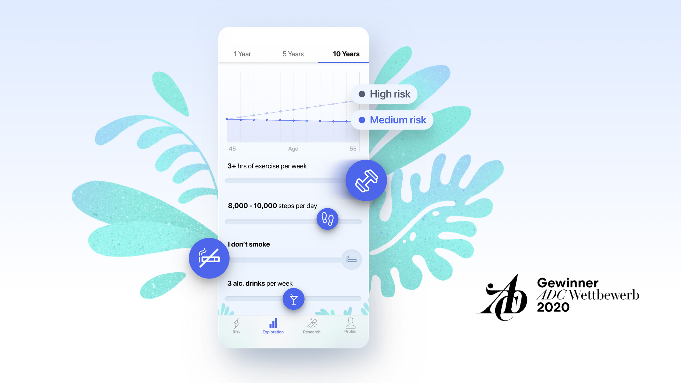 Detailansicht der App mit verschiedenen Informationen