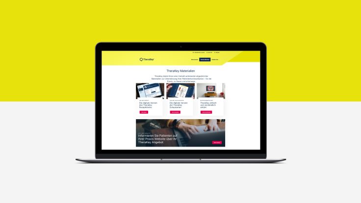 Laptop Screen showing the TheraKey website