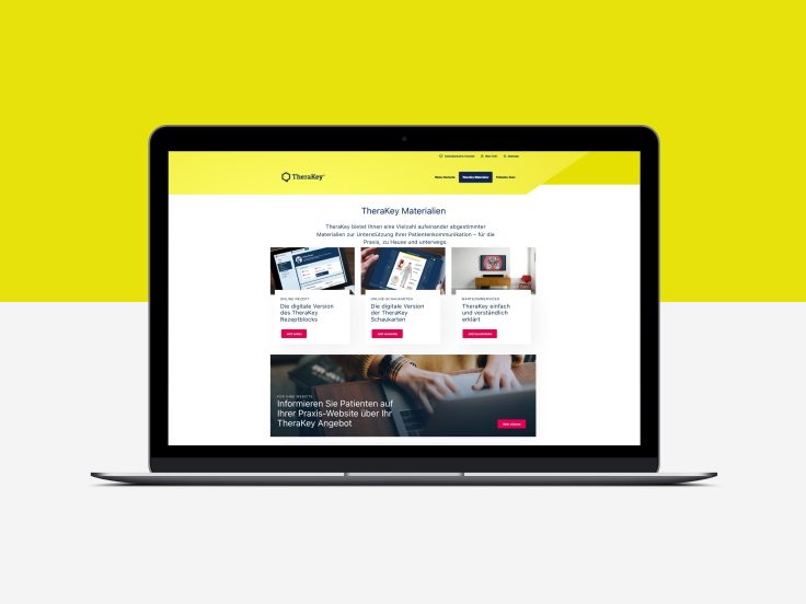 Laptop Screen showing the TheraKey website