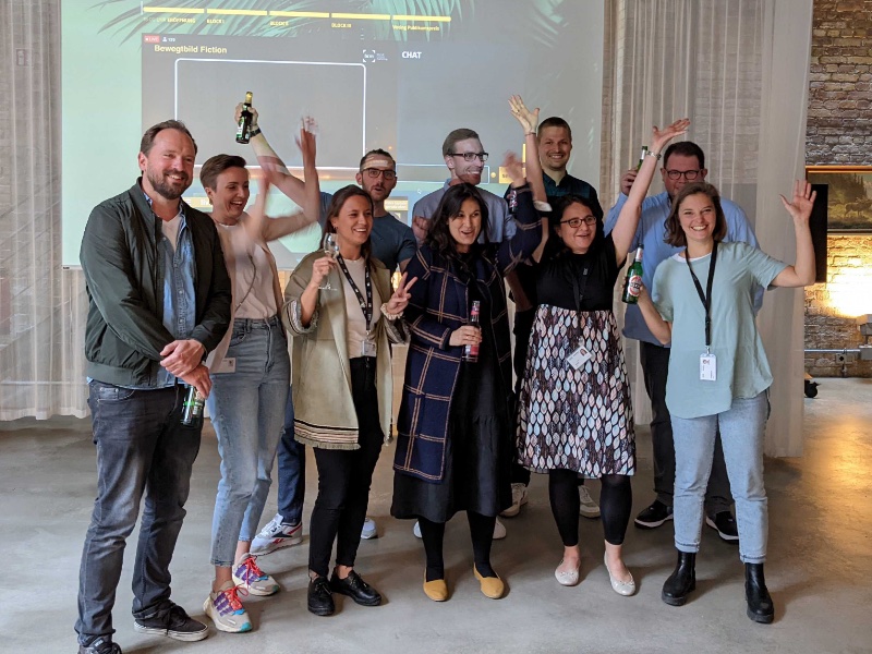 The IBM iX team celebrating their win at the BMC Award 2022