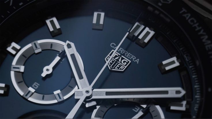 Ziffernblatt einer Tag Heuer Uhr