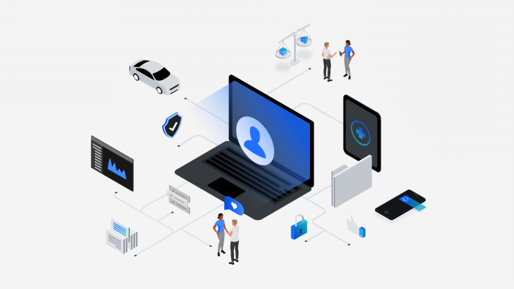 Data moving from one source to another.