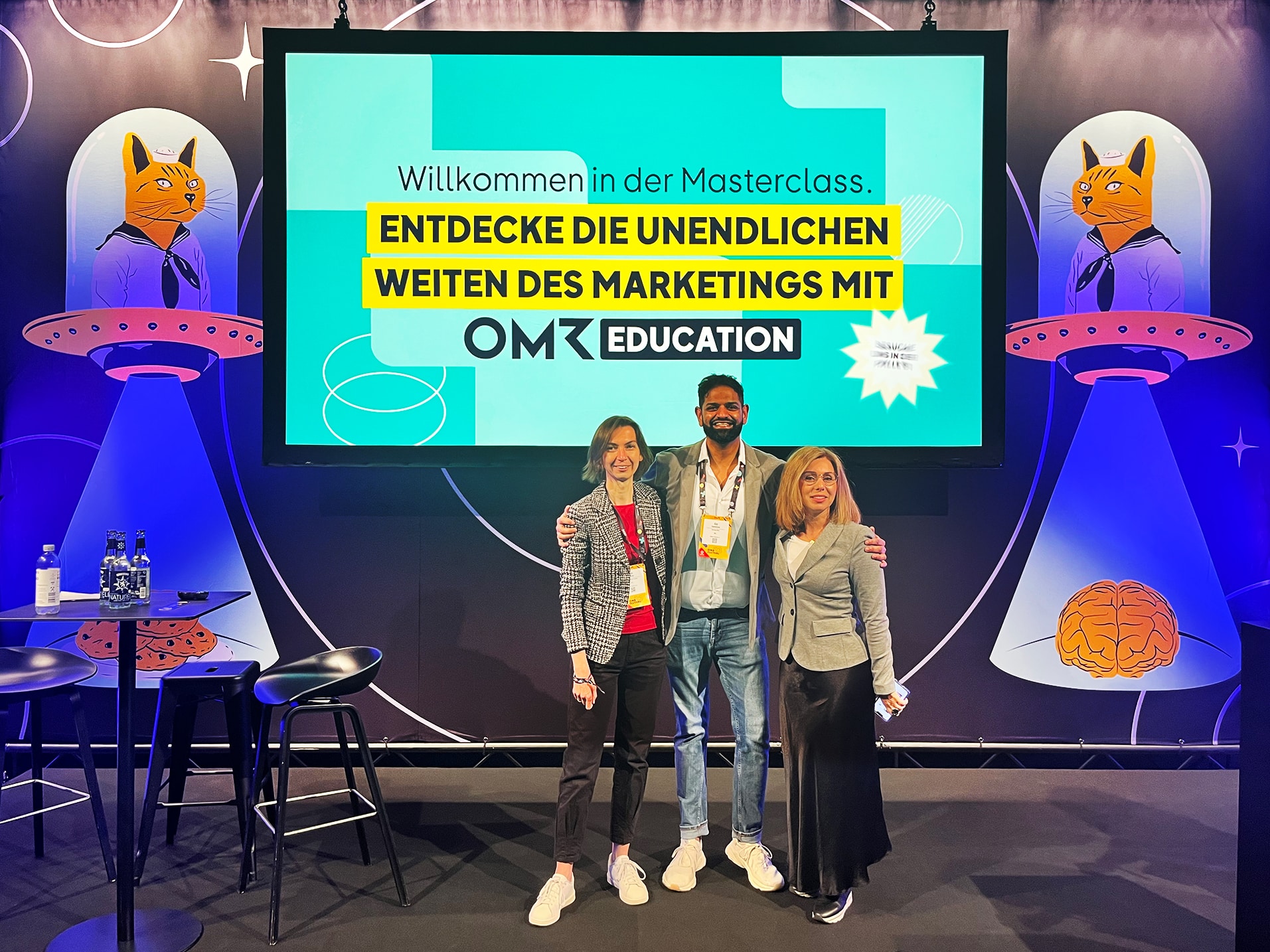 Die Speaker der Masterclass „A pioneer: METRO.digital tackles MarTech Transformation with IBM iX“ auf der Bühne