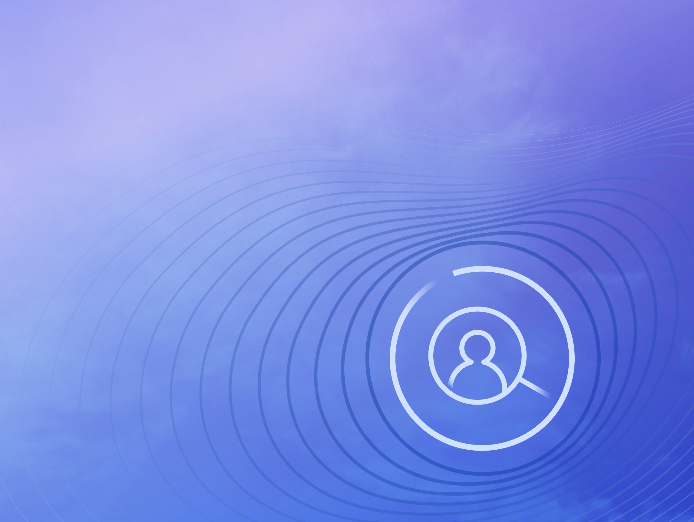 A magnifying glass displayed on a blue background symbolizing Customer Data Platform.