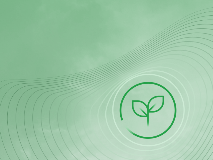 Plant showcased against a green background symbolizing Sustainability.