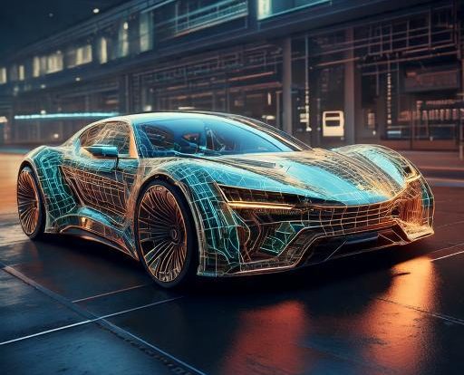 The picture displays an animated car that represents a software defined vehicle